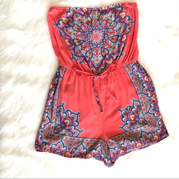 Pants - Orange mandala romper